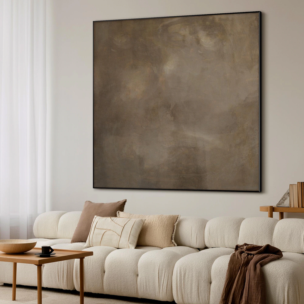 Wabi-Sabi Abstract - Extra Large Framed Art, Earth Tone Minimalist Print, Modern Rustic Wall Decor for Living Room