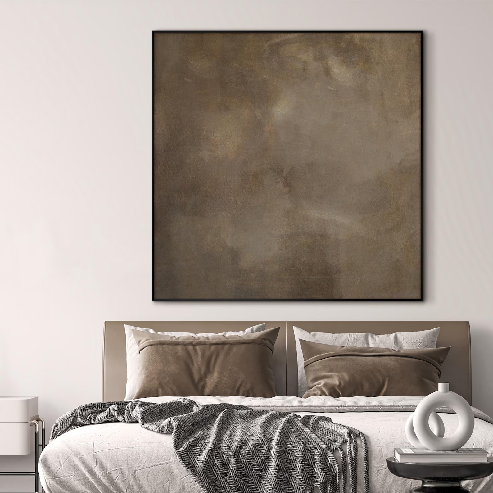 Wabi-Sabi Abstract - Extra Large Framed Art, Earth Tone Minimalist Print, Modern Rustic Wall Decor for Living Room