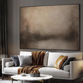 Neutral Abstract Landscape - Extra Large Framed Wall Art, Minimalist Beige Earth Tone Print, Modern Calm Nature Decor for Living Room